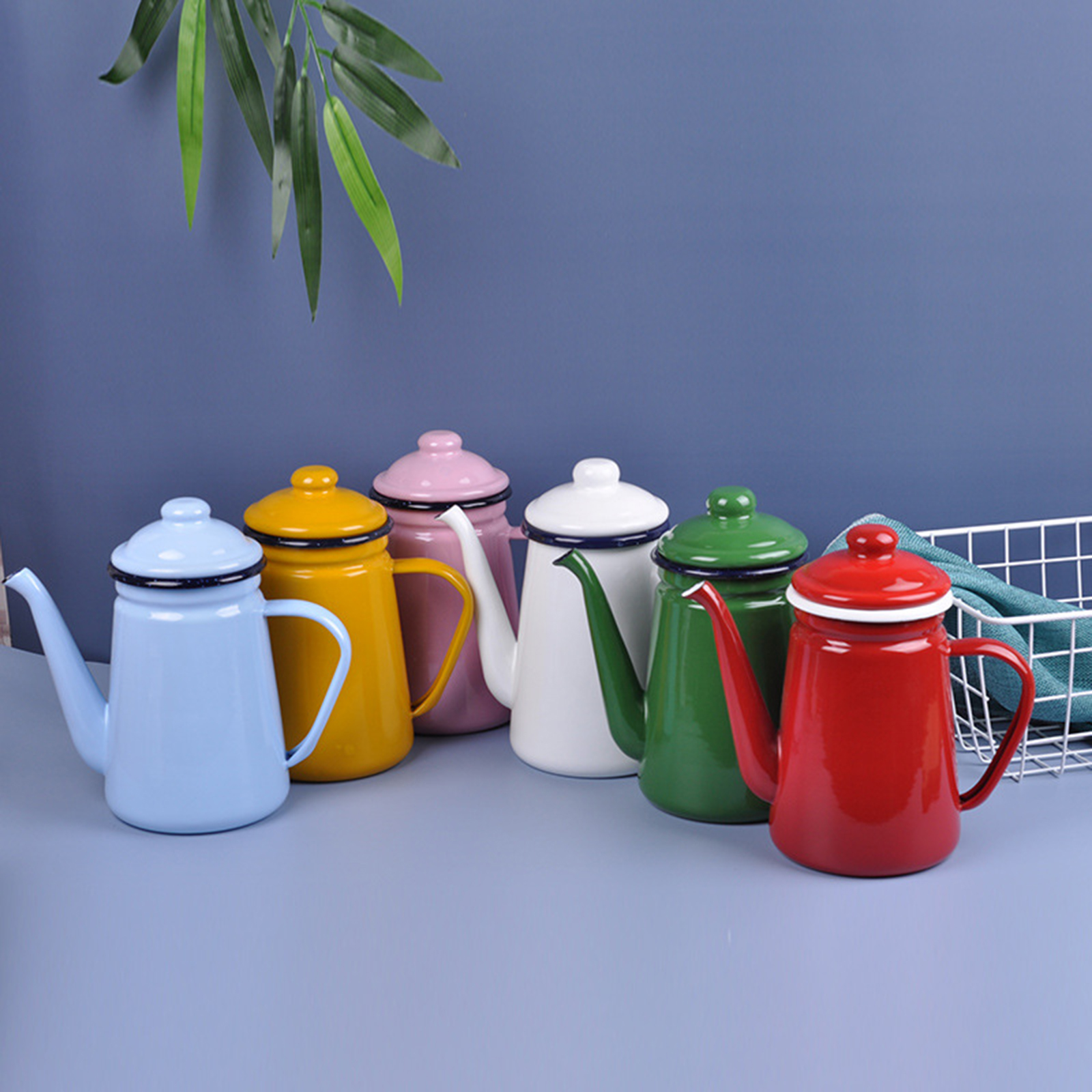 Vintage Coffee Equipment - Enamel Coffee Pot Vintage with Handle