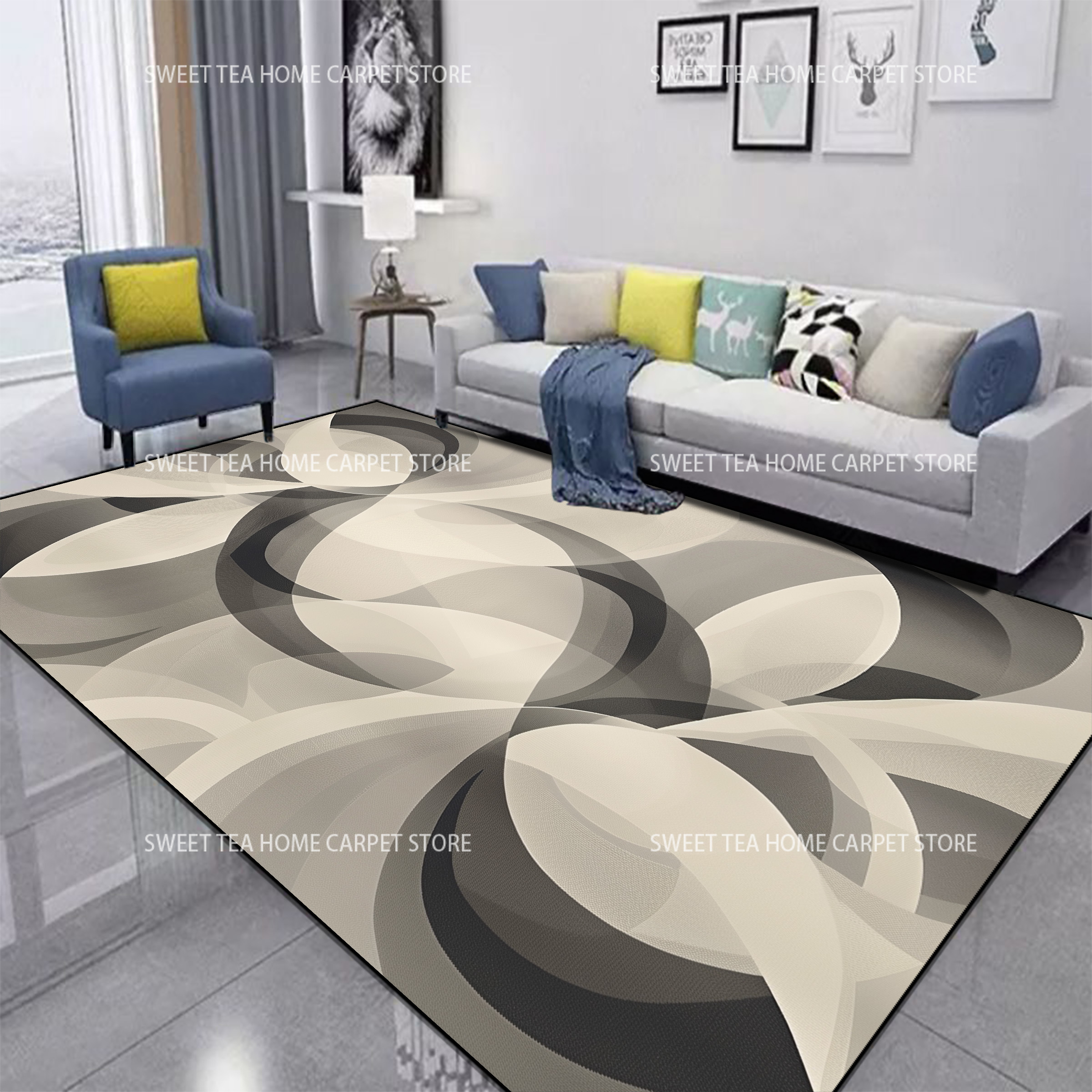 Red Black Swirl Rug Abstract C - Coffee Equipment At Home のレビューと価格