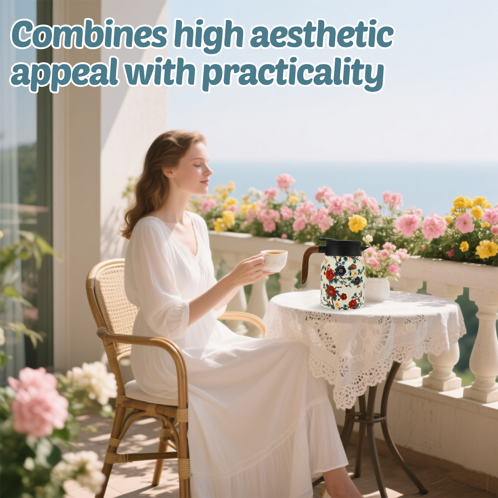 Vintage Floral Tea Thermos Sta - Vintage Coffee Equipment のレビューと価格
