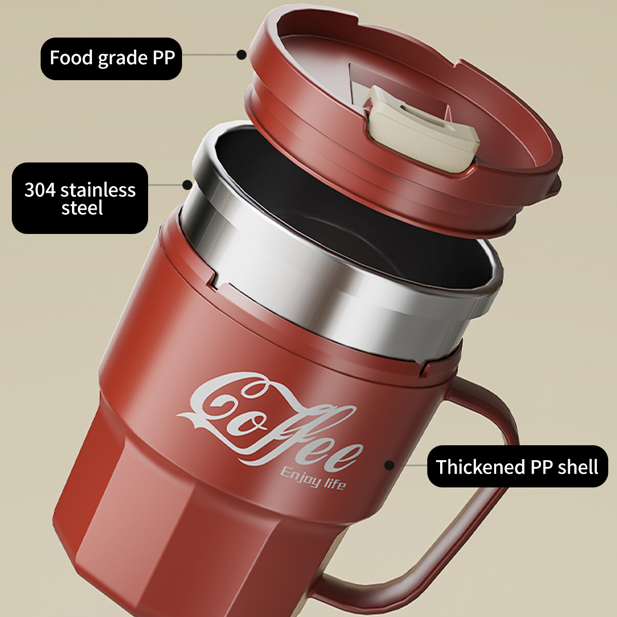 WORTHBUY 400/480ML 304 Stainle - Vintage Coffee Equipment のレビューと価格